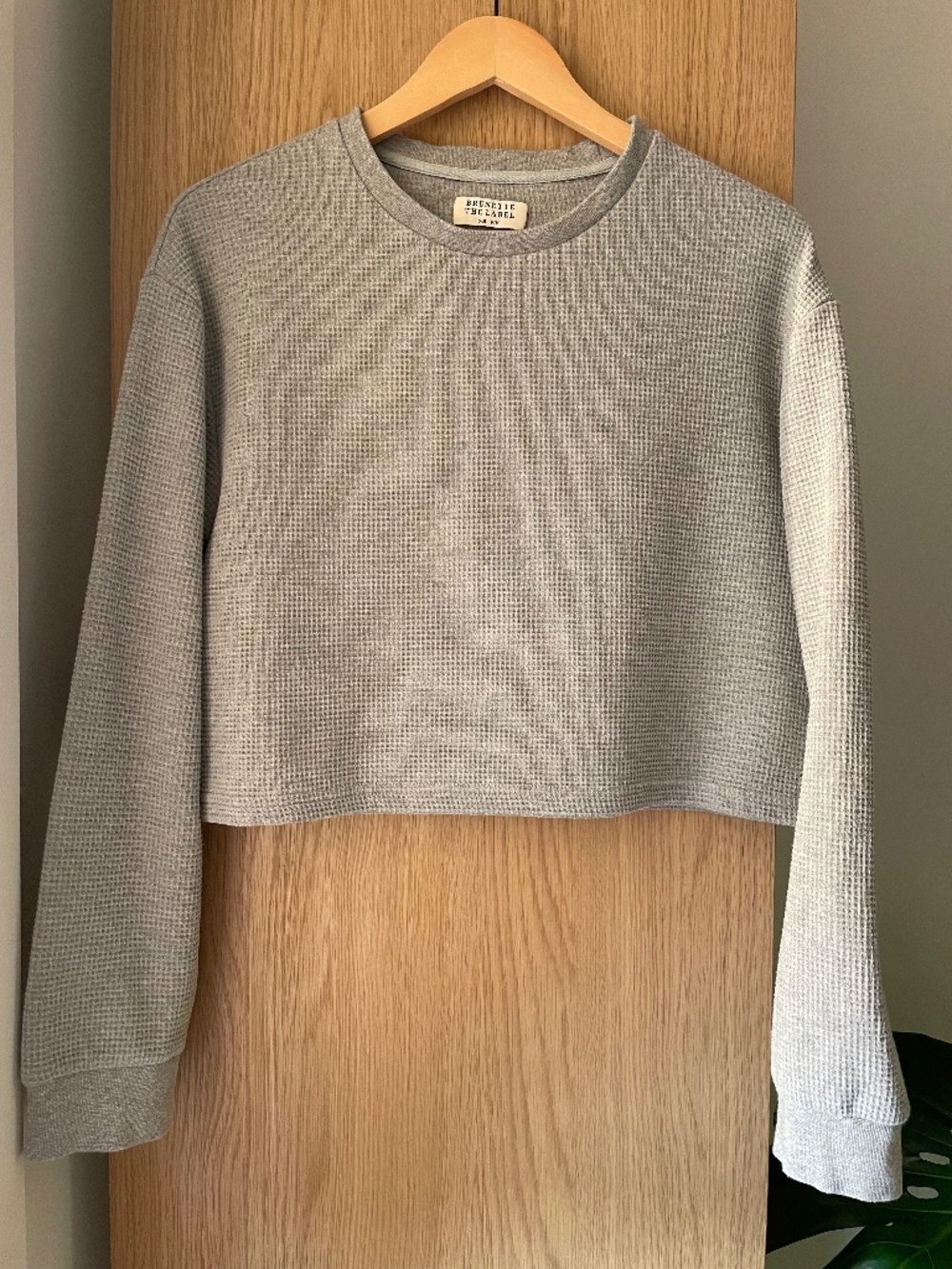 Brunette The Label Gray Waffle Shirt - Size S/M